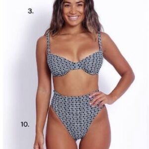 NWT Skatie Lola Tie Back Bikini Top in Beverly Hills